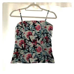 Floral White House Black Market Top